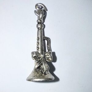 Silver Trumpet Charm Pendant
